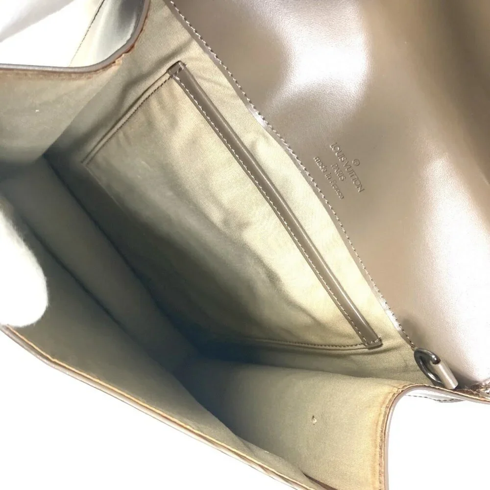 LOUIS VUITTON Authentic Brown Leather Pochette Shoulder Bag - Picture 8 of 10